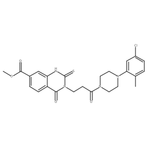 Methyl 3-(3-(4-(5-chloro-2-methylphenyl)piperazin-1-yl)-3-oxopropyl)-4-oxo-2-thioxo-1,2,3,4-tetrahydroquinazoline-7-carboxylate Structure