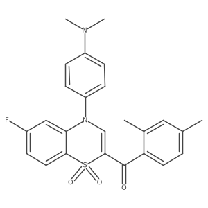{4-[4-(dimethylamino)phenyl]-6-fluoro-1,1-dioxido-4H-1,4-benzothiazin-2-yl}(2,4-dimethylphenyl)methanone Structure