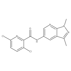 Cc1nn(C)c2ncc(NC(=O)c3nc(Cl)ccc3Cl)cc12结构式