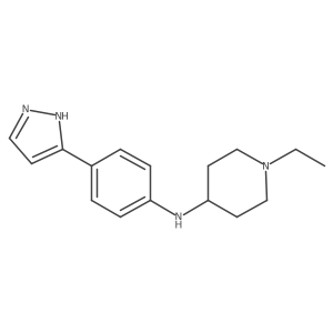 1-ethyl-N-[4-(1H-pyrazol-3-yl)phenyl]piperidin-4-amine结构式