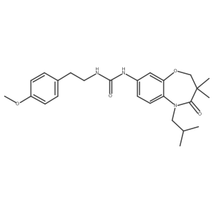 1-(5-Isobutyl-3,3-dimethyl-4-oxo-2,3,4,5-tetrahydrobenzo[b][1,4]oxazepin-8-yl)-3-(4-methoxyphenethyl)urea Structure