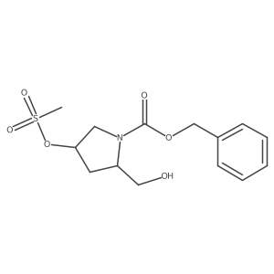 (2S,4R)-1-benzyloxycarbonyl-2-hydroxymethyl-4-methanesulfonyloxypyrrolidine Structure