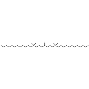 N,N'-[Carbonylbis(oxy-2,1-ethanediyl)]bis(N,N-dimethyl-1-dodecanaminium)结构式