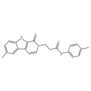 N-(4-chlorophenyl)-3-(8-methyl-4-oxo-4,5-dihydro-3H-pyrimido[5,4-b]indol-3-yl)propanamide结构式