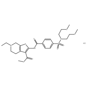 methyl 2-(4-(N,N-bis(2-methoxyethyl)sulfamoyl)benzamido)-6-ethyl-4,5,6,7-tetrahydrothieno[2,3-c]pyridine-3-carboxylate hydrochloride结构式