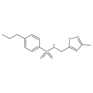 N-[(3-methyl-1,2,4-oxadiazol-5-yl)methyl]-4-propylbenzene-1-sulfonamide结构式