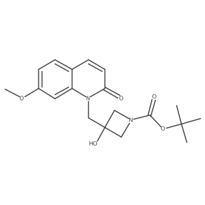 3-hydroxy-3-(7-methoxy-2-oxo-2H-quinolin-1-ylmethyl)-azetidine-1-carboxylic acid tert-butyl ester结构式