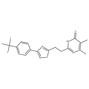 5,6-Dimethyl-2-[({3-[4-(trifluoromethyl)phenyl]-1,2,4-oxadiazol-5-yl}methyl)sulfanyl]-4-pyrimidinol Structure