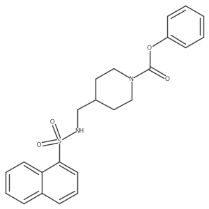 Phenyl 4-((naphthalene-1-sulfonamido)methyl)piperidine-1-carboxylate结构式