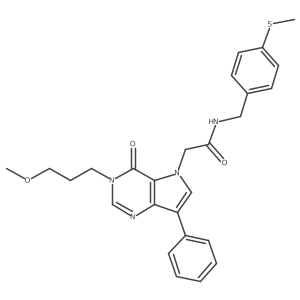 2-[3-(3-methoxypropyl)-4-oxo-7-phenyl-3,4-dihydro-5H-pyrrolo[3,2-d]pyrimidin-5-yl]-N-[4-(methylsulfanyl)benzyl]acetamide结构式