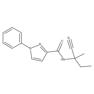 N-(1-cyano-1-methylpropyl)-1-phenyl-1H-pyrazole-3-carboxamide结构式