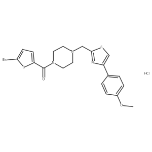 (5-Bromofuran-2-yl)(4-((4-(4-methoxyphenyl)thiazol-2-yl)methyl)piperazin-1-yl)methanone hydrochloride结构式