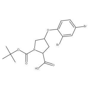 (2S,4S)-1-(tert-Butoxycarbonyl)-4-(2,4-dibromophenoxy)-2-pyrrolidinecarboxylic acid Structure