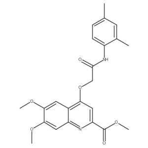 Methyl 4-(2-((2,4-dimethylphenyl)amino)-2-oxoethoxy)-6,7-dimethoxyquinoline-2-carboxylate结构式