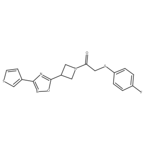 2-((4-Fluorophenyl)thio)-1-(3-(3-(thiophen-3-yl)-1,2,4-oxadiazol-5-yl)azetidin-1-yl)ethanone Structure