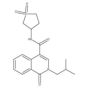 N-(1,1-dioxidotetrahydrothiophen-3-yl)-2-(2-methylpropyl)-1-oxo-1,2-dihydroisoquinoline-4-carboxamide结构式