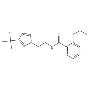 2-(ethylthio)-N-(2-(3-(trifluoromethyl)-1H-pyrazol-1-yl)ethyl)benzamide Structure