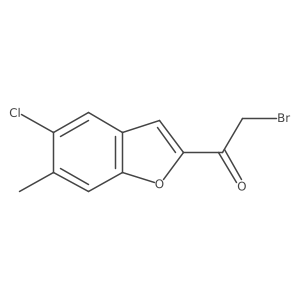 2-Bromo-1-(5-chloro-6-methyl-1-benzofuran-2-yl)ethanone Structure