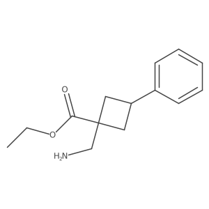 Ethyl 1-(aminomethyl)-3-phenylcyclobutane-1-carboxylate Structure