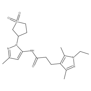 N-[1-(1,1-dioxidotetrahydrothiophen-3-yl)-3-methyl-1H-pyrazol-5-yl]-3-(1-ethyl-3,5-dimethyl-1H-pyrazol-4-yl)propanamide Structure