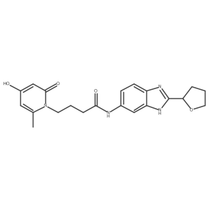 4-(4-hydroxy-6-methyl-2-oxopyridin-1(2H)-yl)-N-[2-(tetrahydrofuran-2-yl)-1H-benzimidazol-6-yl]butanamide结构式
