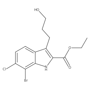 ethyl 7-bromo-6-chloro-3-(3-hydroxypropyl)-1H-indole-2-carboxylate Structure