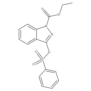 Ethyl 3-[(phenylsulfonyl)oxy]-1H-indazole-1-carboxylate结构式