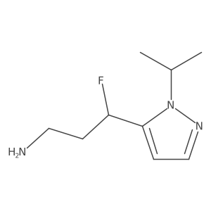 3-fluoro-3-[1-(propan-2-yl)-1H-pyrazol-5-yl]propan-1-amine结构式