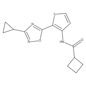 N-[2-(3-cyclopropyl-1,2,4-oxadiazol-5-yl)thiophen-3-yl]cyclobutanecarboxamide Structure