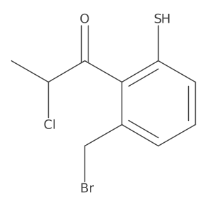 1-(2-(Bromomethyl)-6-mercaptophenyl)-2-chloropropan-1-one结构式