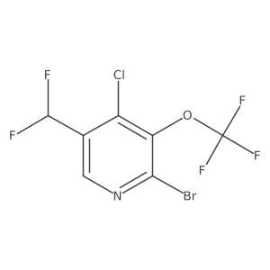 2-Bromo-4-chloro-5-(difluoromethyl)-3-(trifluoromethoxy)pyridine Structure
