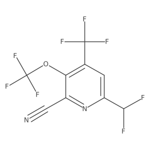 6-(Difluoromethyl)-3-(trifluoromethoxy)-4-(trifluoromethyl)picolinonitrile Structure