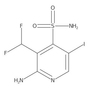 2-Amino-3-(difluoromethyl)-5-iodopyridine-4-sulfonamide Structure