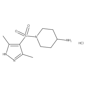 1-[(3,5-dimethyl-1H-pyrazol-4-yl)sulfonyl]piperidin-4-amine hydrochloride结构式