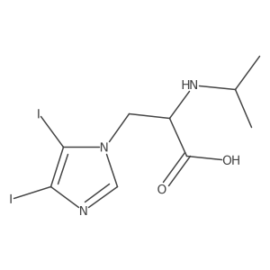 3-(4,5-diiodo-1H-imidazol-1-yl)-2-[(propan-2-yl)amino]propanoic acid结构式