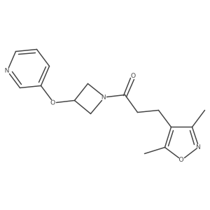 3-(3,5-Dimethylisoxazol-4-yl)-1-(3-(pyridin-3-yloxy)azetidin-1-yl)propan-1-one Structure