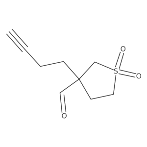 3-(But-3-yn-1-yl)tetrahydrothiophene-3-carbaldehyde 1,1-dioxide Structure
