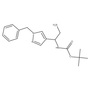 tert-butyl N-[2-amino-1-(1-benzyl-1H-pyrazol-4-yl)ethyl]carbamate Structure