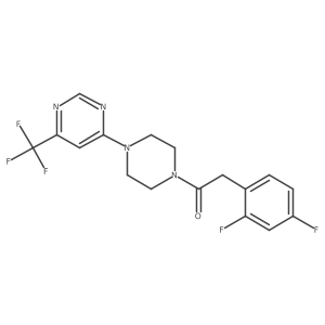 2-(2,4-Difluorophenyl)-1-(4-(6-(trifluoromethyl)pyrimidin-4-yl)piperazin-1-yl)ethanone结构式