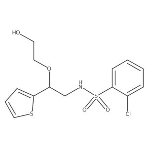 2-chloro-N-(2-(2-hydroxyethoxy)-2-(thiophen-2-yl)ethyl)benzenesulfonamide结构式