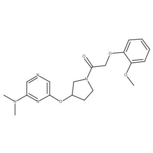 1-(3-((6-(Dimethylamino)pyrazin-2-yl)oxy)pyrrolidin-1-yl)-2-(2-methoxyphenoxy)ethanone结构式