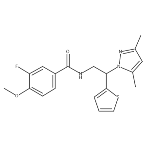 N-(2-(3,5-dimethyl-1H-pyrazol-1-yl)-2-(thiophen-2-yl)ethyl)-3-fluoro-4-methoxybenzamide Structure