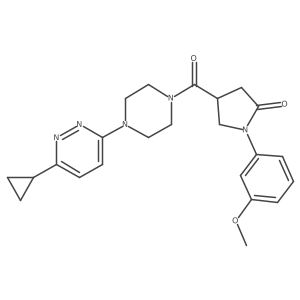 4-[4-(6-Cyclopropylpyridazin-3-yl)piperazine-1-carbonyl]-1-(3-methoxyphenyl)pyrrolidin-2-one Structure