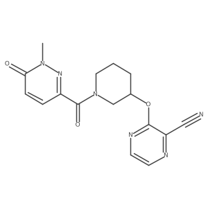 3-((1-(1-Methyl-6-oxo-1,6-dihydropyridazine-3-carbonyl)piperidin-3-yl)oxy)pyrazine-2-carbonitrile Structure