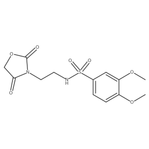 N-(2-(2,4-dioxooxazolidin-3-yl)ethyl)-3,4-dimethoxybenzenesulfonamide结构式