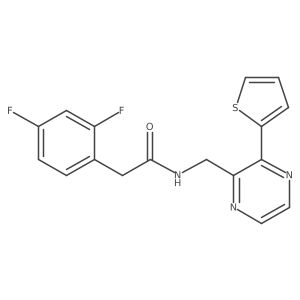 2-(2,4-difluorophenyl)-N-{[3-(thiophen-2-yl)pyrazin-2-yl]methyl}acetamide Structure
