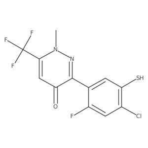 3-(4-Chloro-2-fluoro-5-sulfanylphenyl)-1-methyl-6-(trifluoromethyl)-1,4-dihydropyridazin-4-one Structure