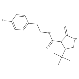 4-tert-butyl-N-[2-(4-fluorophenyl)ethyl]-2-oxopyrrolidine-3-carboxamide结构式