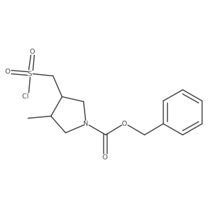 Benzyl 3-((chlorosulfonyl)methyl)-4-methylpyrrolidine-1-carboxylate结构式