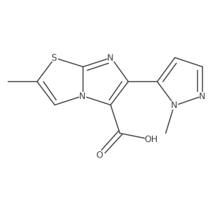 2-methyl-6-(1-methyl-1H-pyrazol-5-yl)imidazo[2,1-b][1,3]thiazole-5-carboxylic acid结构式